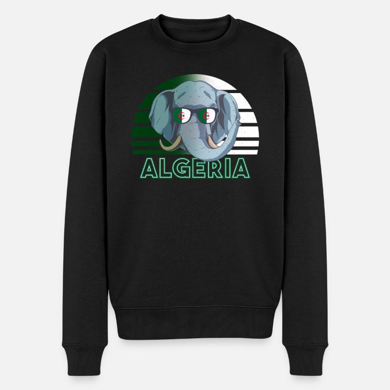 Algerien - Männer Premium Bio Pullover - Schwarz