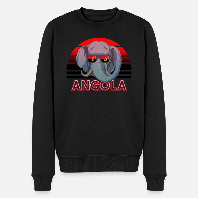 Angola - Männer Premium Bio Pullover - Schwarz