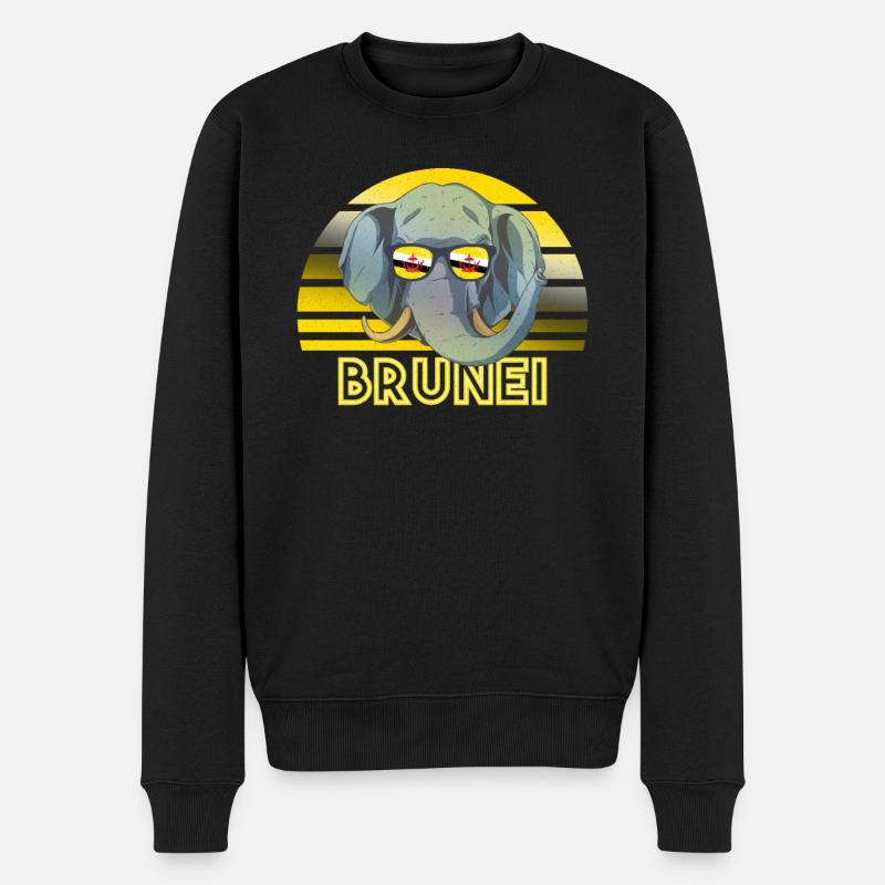 Brunei - Männer Premium Bio Pullover - Schwarz