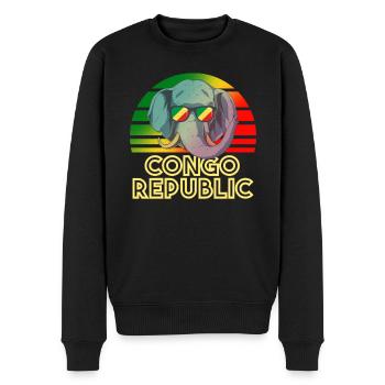 Kongo Republik - Männer Premium Bio Pullover - Schwarz - Vorne - Nico (187cm)