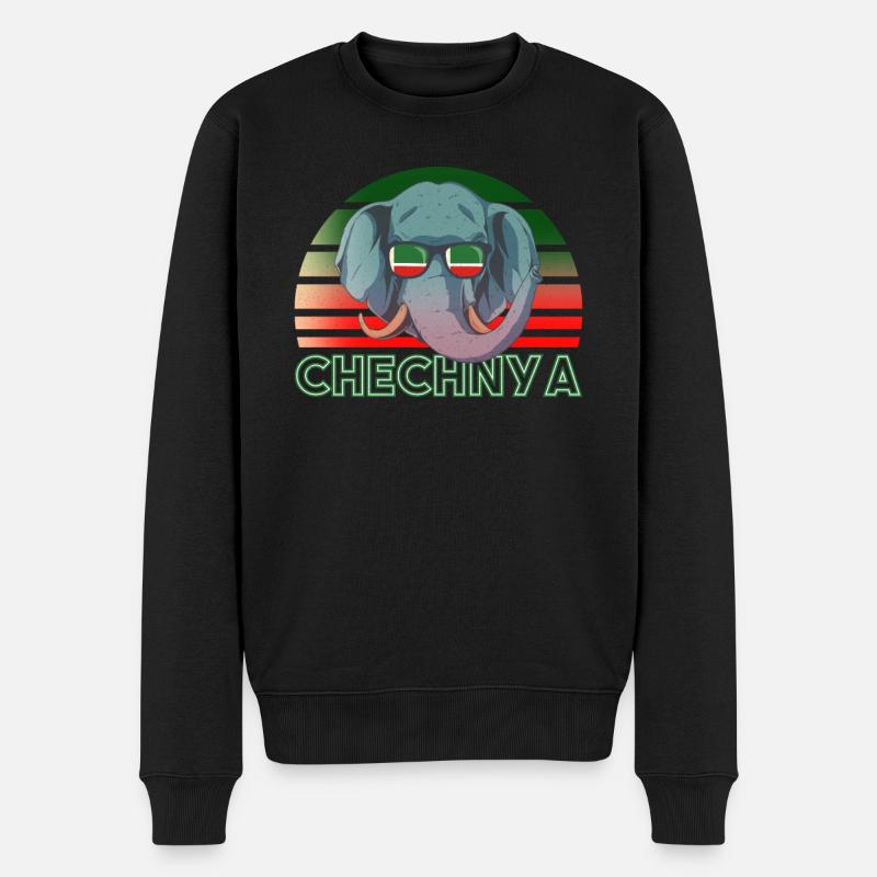 Tschetschenien - Männer Premium Bio Pullover - Schwarz