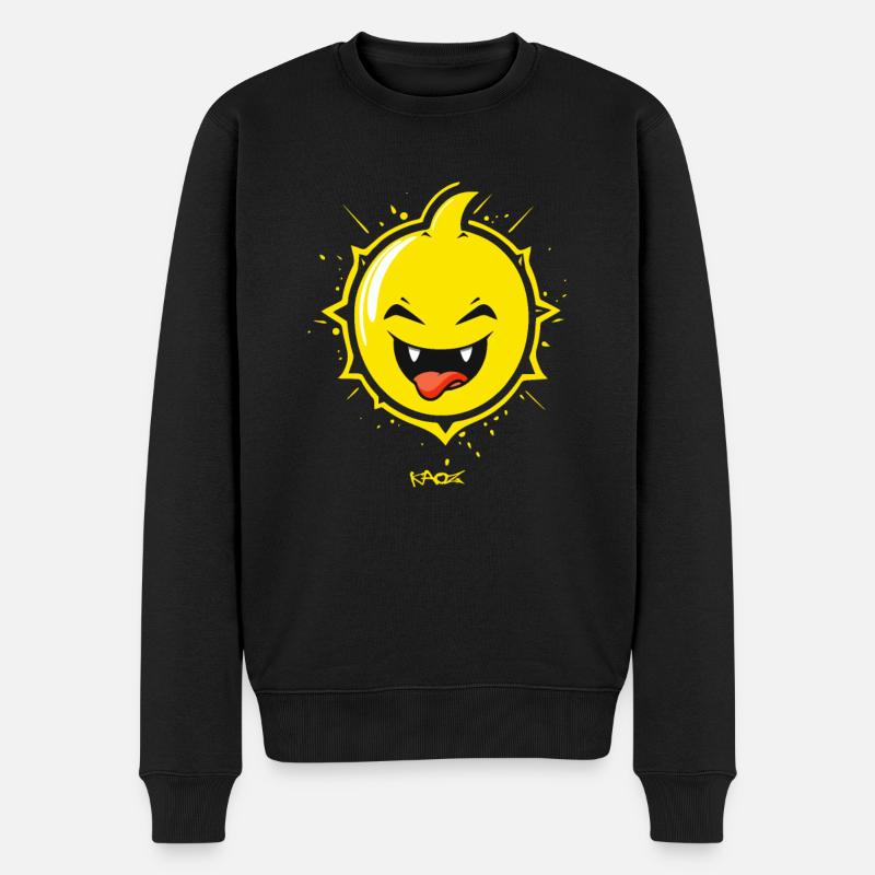 Zitronen-Zitrus freches gemeines Gesicht - Männer Premium Bio Pullover - Schwarz