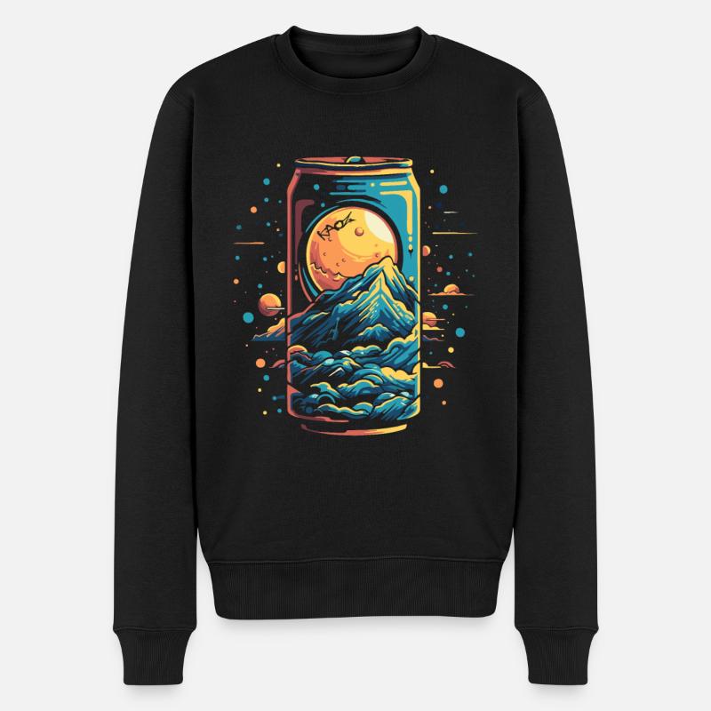 Weltraum-Universum Getränkedose - Männer Premium Bio Pullover - Schwarz