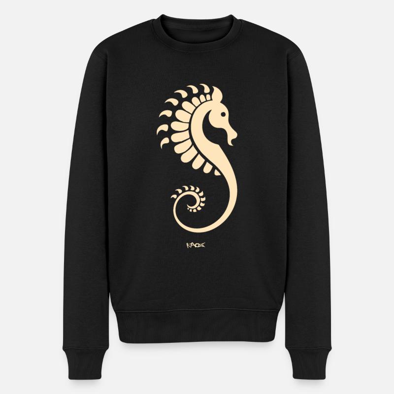 Un hippocampe - Pull Premium bio Homme - noir