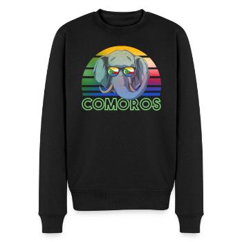 Comoros - Men's Premium Organic Jumper - black - Front - Nico (187cm)