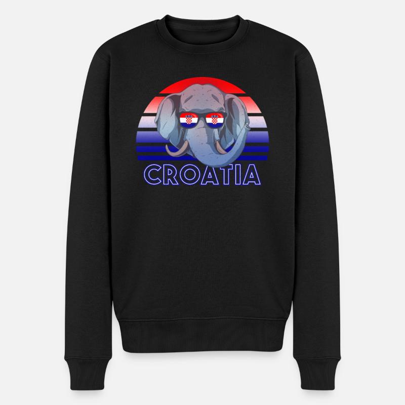 Croatie - Pull Premium bio Homme - noir