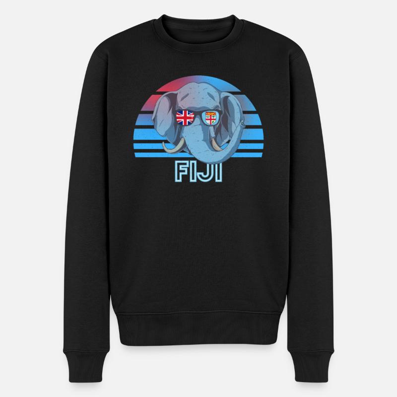 Fidschi - Männer Premium Bio Pullover - Schwarz