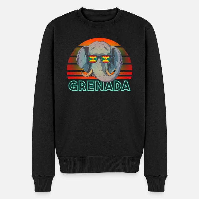 Grenada - Männer Premium Bio Pullover - Schwarz