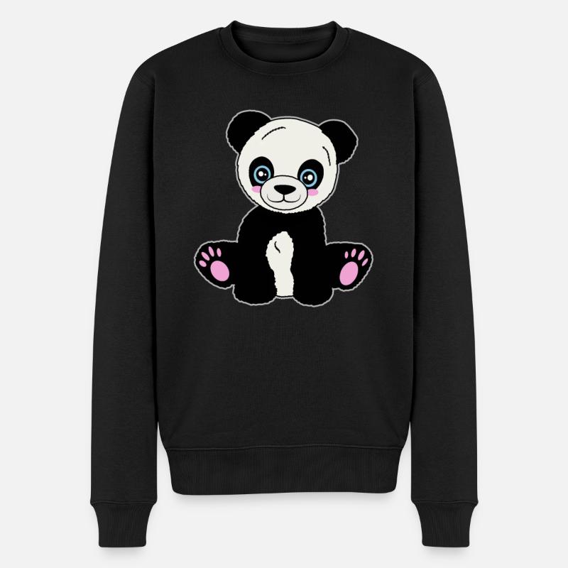 Adorable ami panda - Pull Premium bio Homme - noir