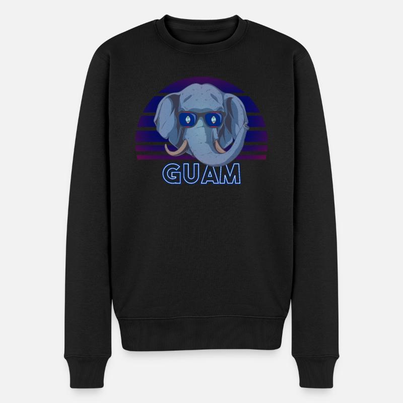 Guam - Männer Premium Bio Pullover - Schwarz