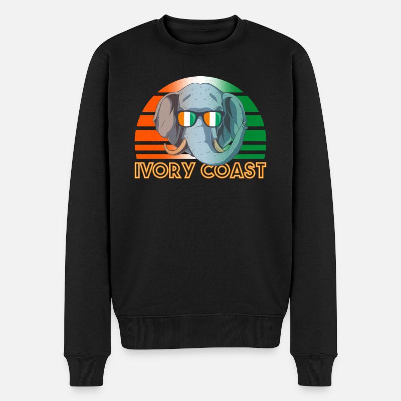 Elfenbeinküste - Männer Premium Bio Pullover - Schwarz