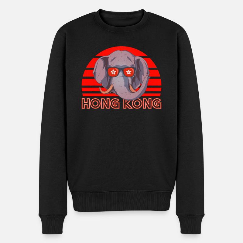 Hongkong - Männer Premium Bio Pullover - Schwarz