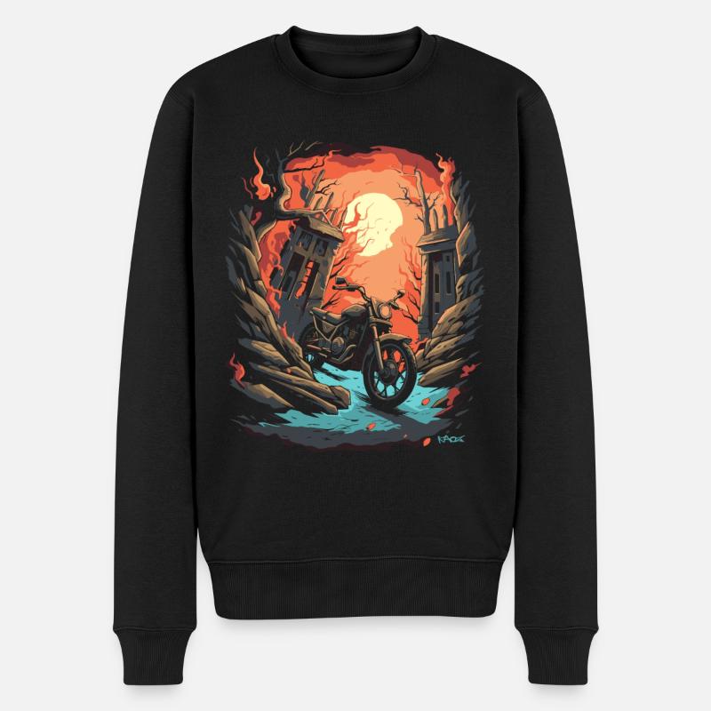 Moto motard de minuit - Pull Premium bio Homme - noir