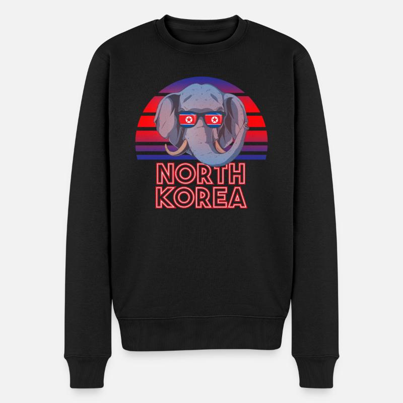 Nordkorea - Männer Premium Bio Pullover - Schwarz