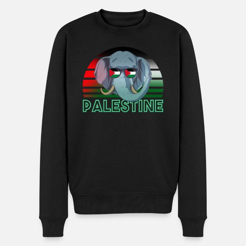 Palästina - Männer Premium Bio Pullover - Schwarz