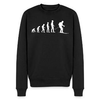 Evolution Skifahrer Geschenk - Männer Premium Bio Pullover - Schwarz - Vorne - Nico (187cm)