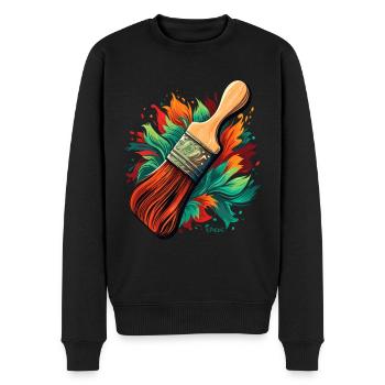 Pinsel für Maler - Männer Premium Bio Pullover - Schwarz - Vorne - Nico (187cm)