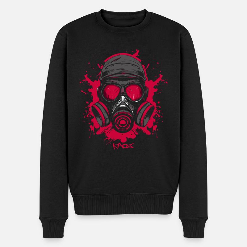 Masque à gaz rouge - Pull Premium bio Homme - noir