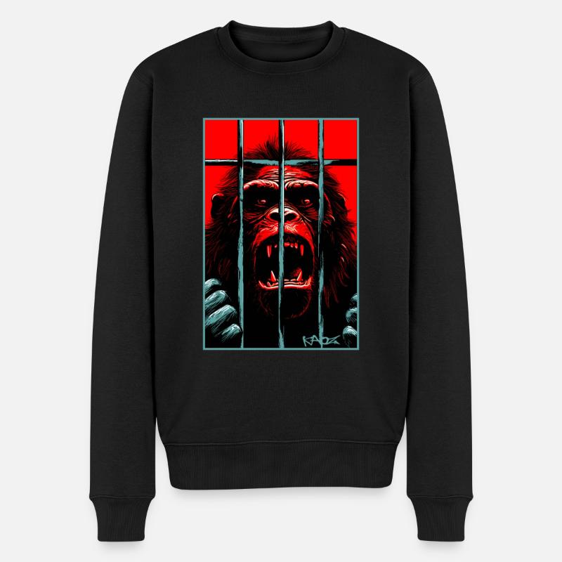 Libérez le singe chimpanzé - Pull Premium bio Homme - noir