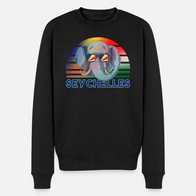 Seychellen - Männer Premium Bio Pullover - Schwarz
