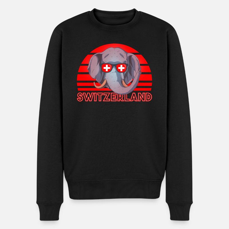 Schweiz - Männer Premium Bio Pullover - Schwarz