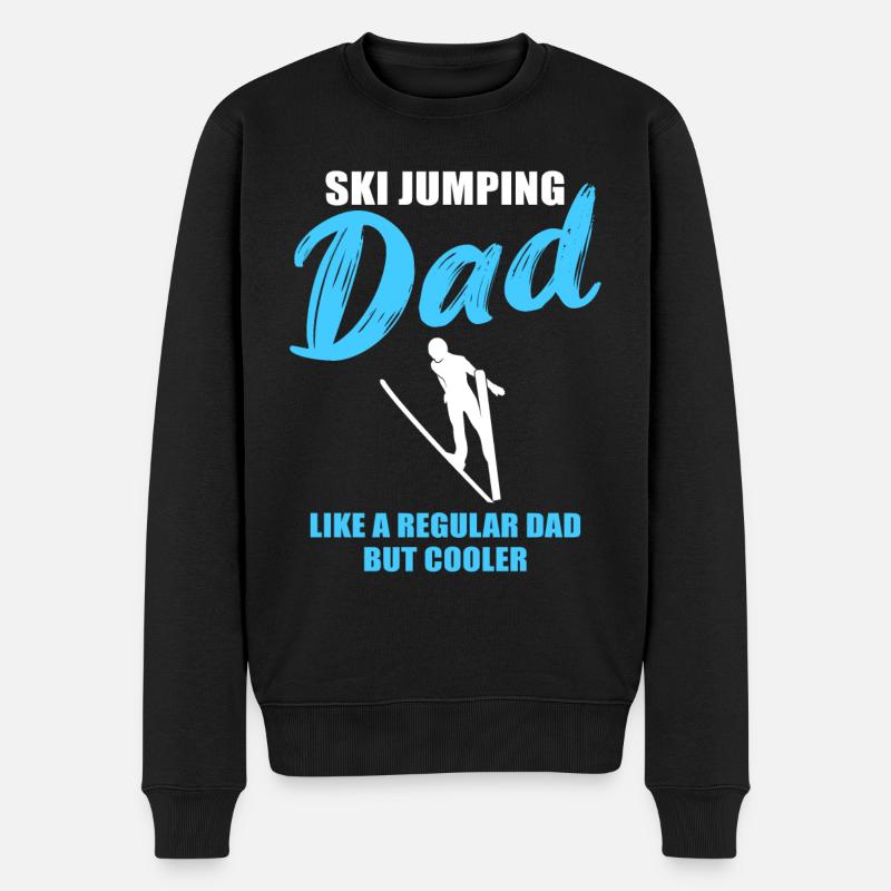 Skisprung Papa: Coolness pur - Männer Premium Bio Pullover - Schwarz