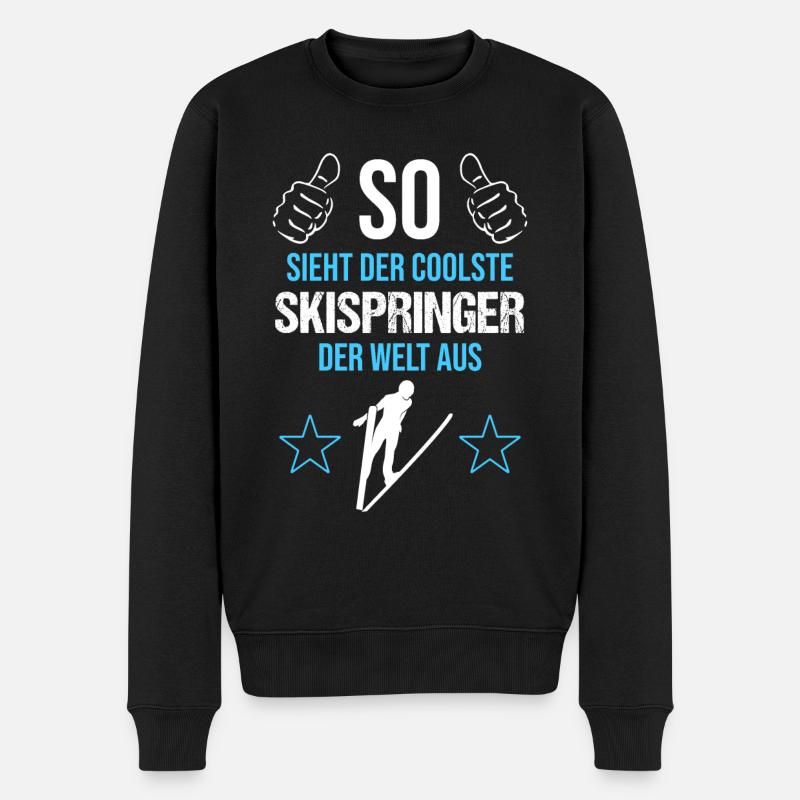 Top Skispringer: Weltspitze - Männer Premium Bio Pullover - Schwarz