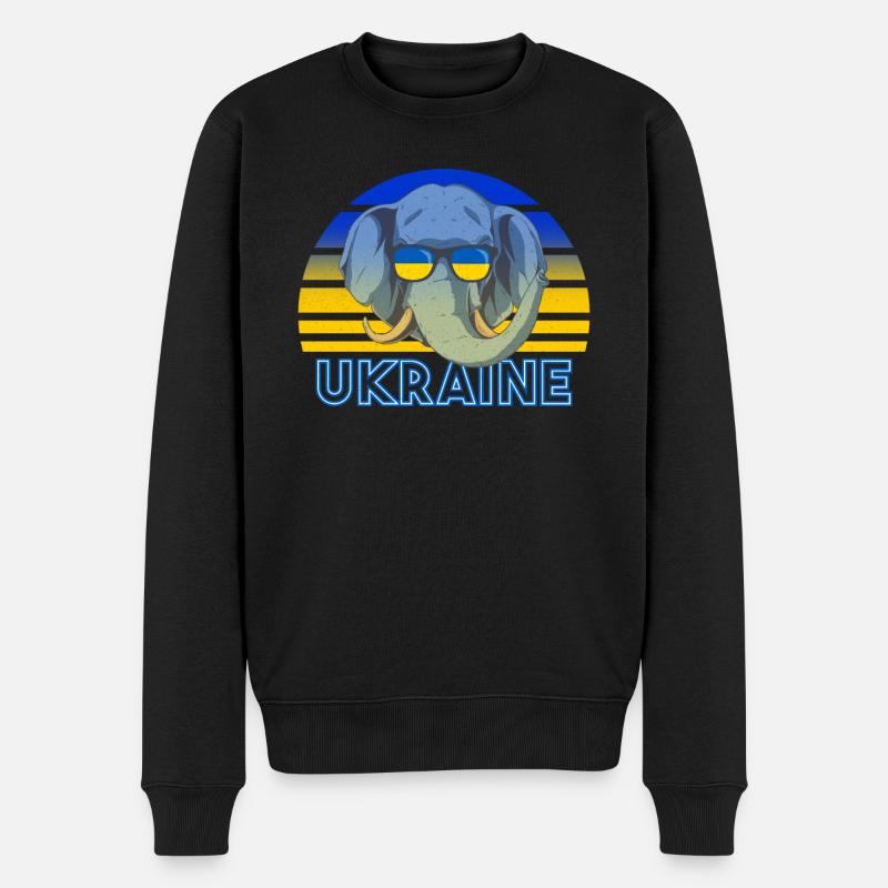 Ukraine - Männer Premium Bio Pullover - Schwarz