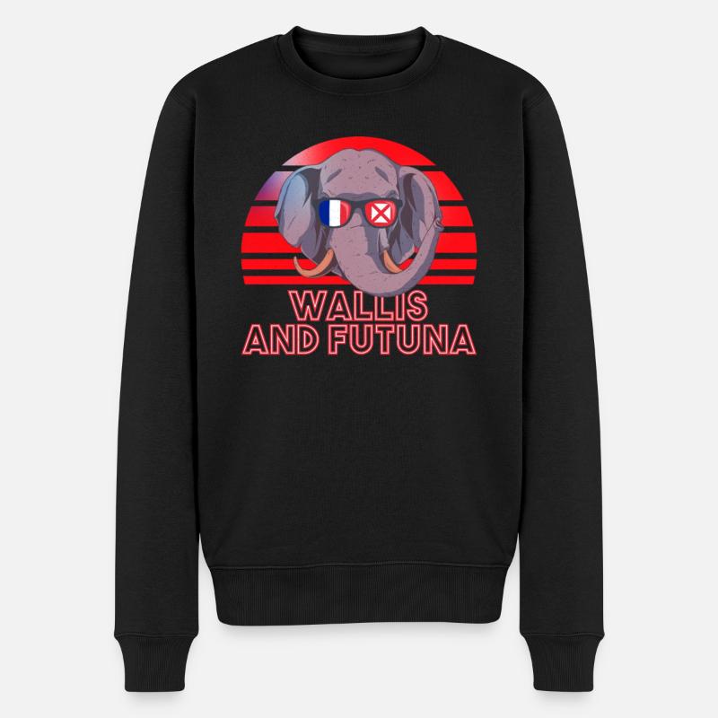 Wallis und Futuna - Männer Premium Bio Pullover - Schwarz