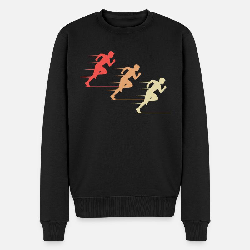 Bunte Sprinter Action Geschenk - Männer Premium Bio Pullover - Schwarz