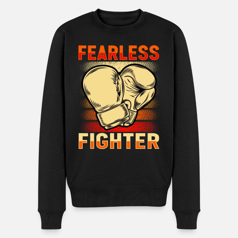 Furchtloser Kämpfer - Männer Premium Bio Pullover - Schwarz