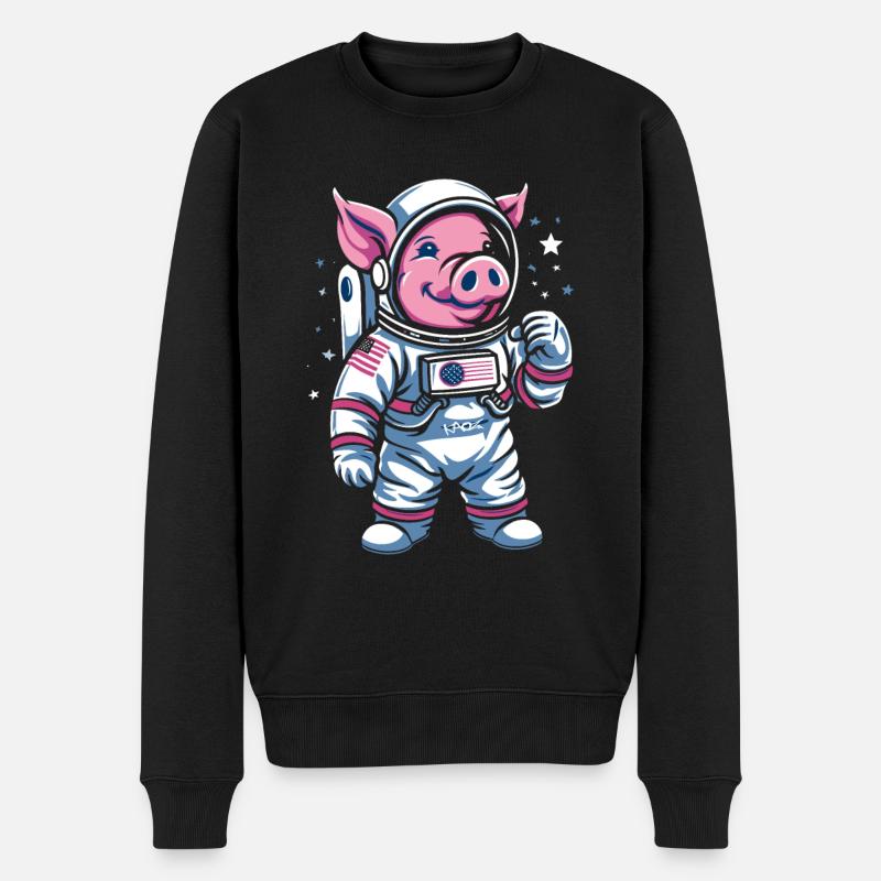Petit Cochon : Cochon Astronaute - Pull Premium bio Homme - noir