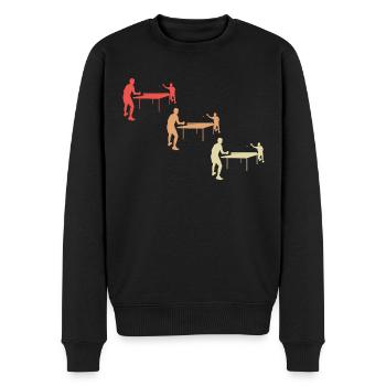 Buntes Tischtennis Match Design - Männer Premium Bio Pullover - Schwarz - Vorne - Nico (187cm)