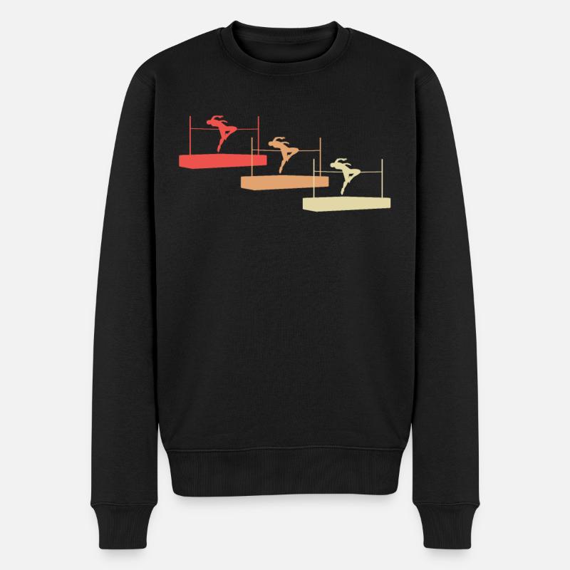 Bunte Hochsprung-Vielfalt Athleten-Design - Männer Premium Bio Pullover - Schwarz