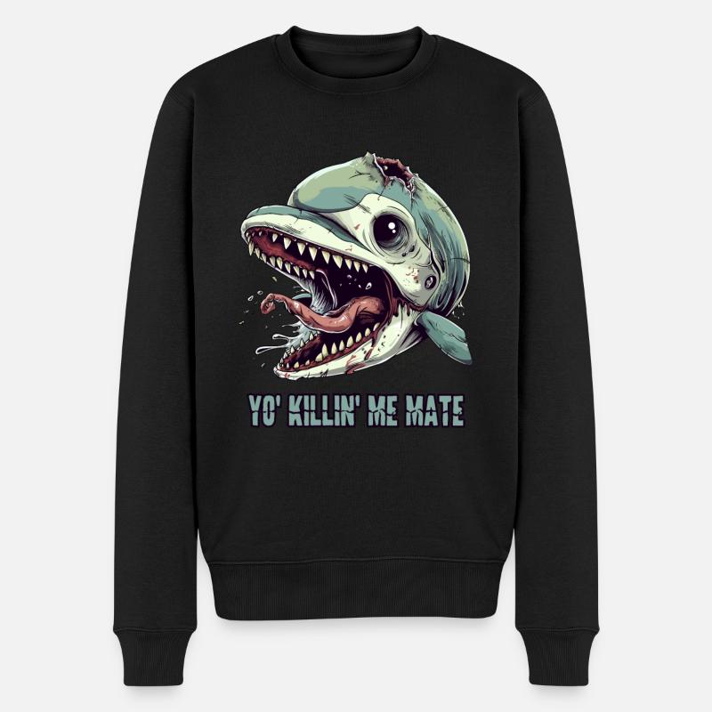 Beschwerde vom Zombie Delfin - Männer Premium Bio Pullover - Schwarz