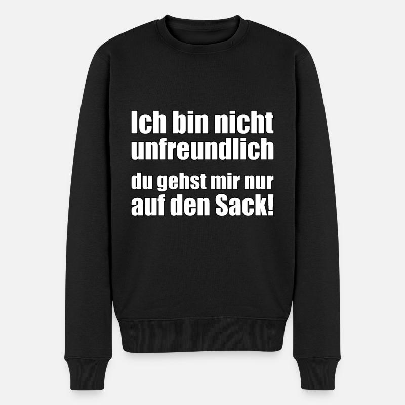 Ich bin nicht unfreundlich ... - Männer Premium Bio Pullover - Schwarz