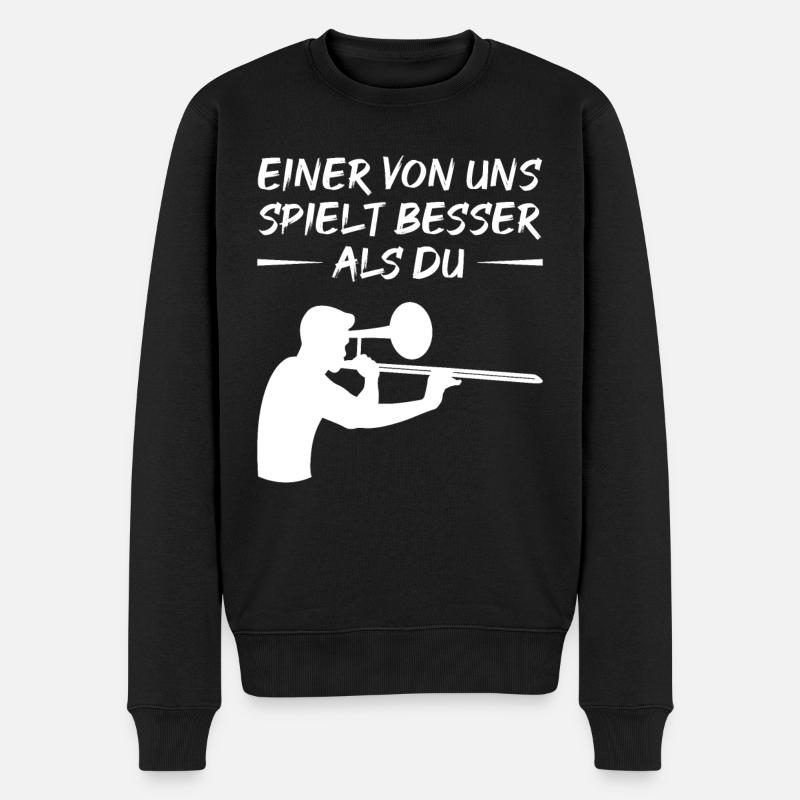 Talentierter Posaunist Herausforderung - Männer Premium Bio Pullover - Schwarz