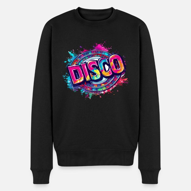 Super cooles Disco-Design - Männer Premium Bio Pullover - Schwarz