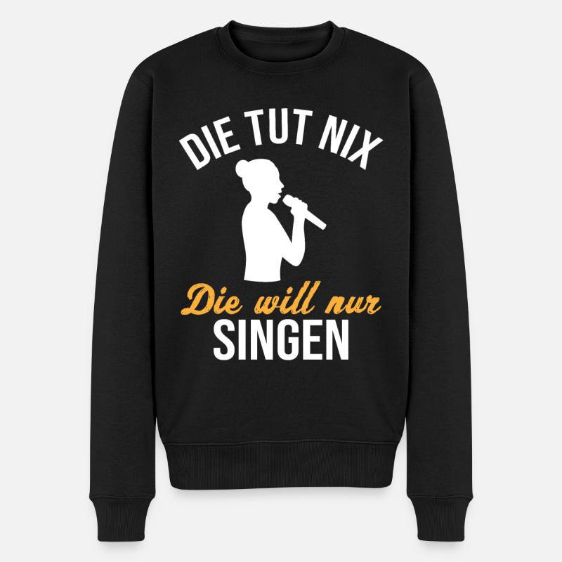 Unschuldig Singende Sängerin - Geschenk - Männer Premium Bio Pullover - Schwarz