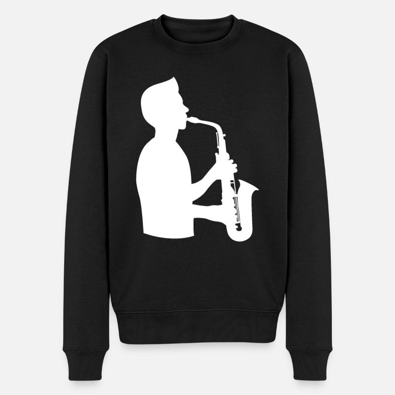 Saxophone Virtuose Passion - Pull Premium bio Homme - noir