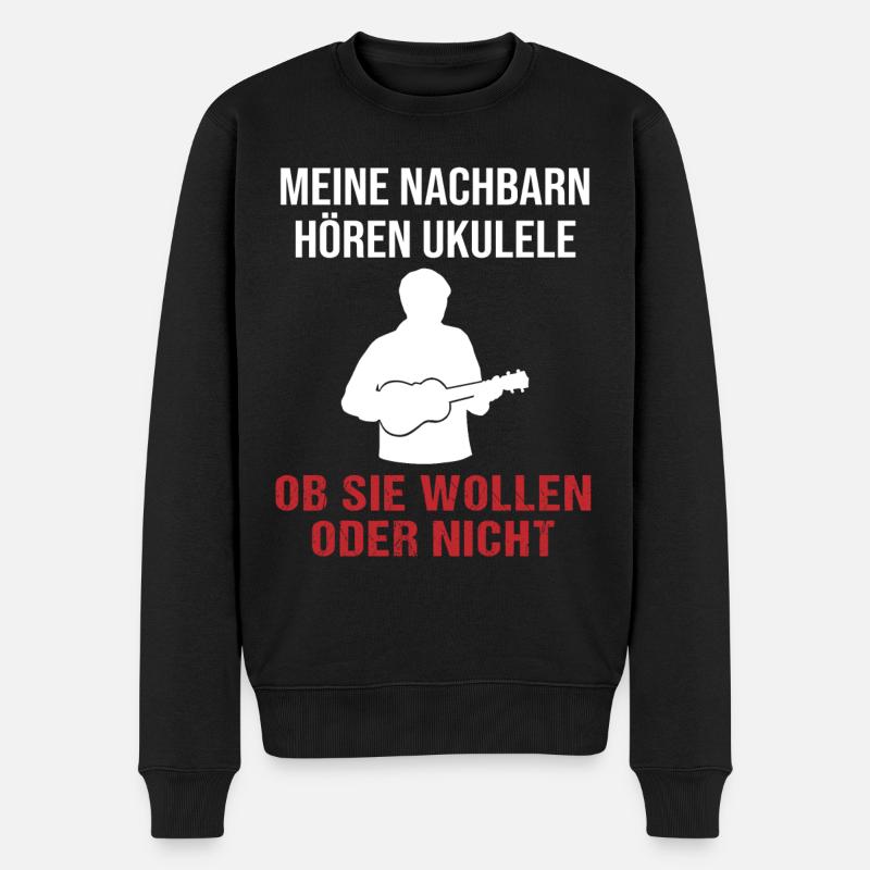 Ukulele Klang Nachbarns Freude Geschenk - Männer Premium Bio Pullover - Schwarz