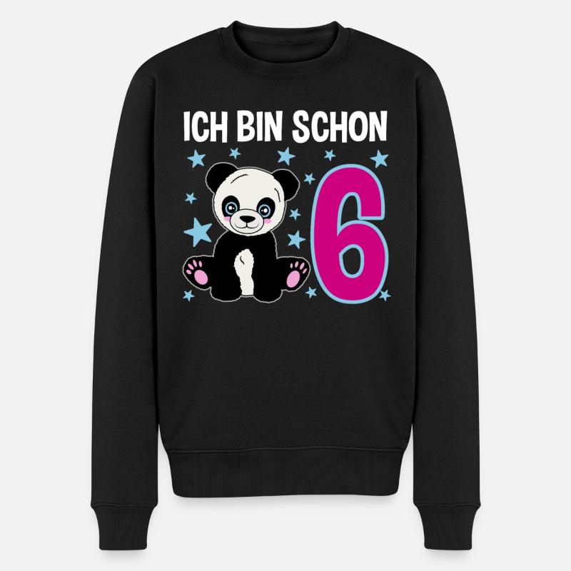 Six ans – Panda Smile - Pull Premium bio Homme - noir