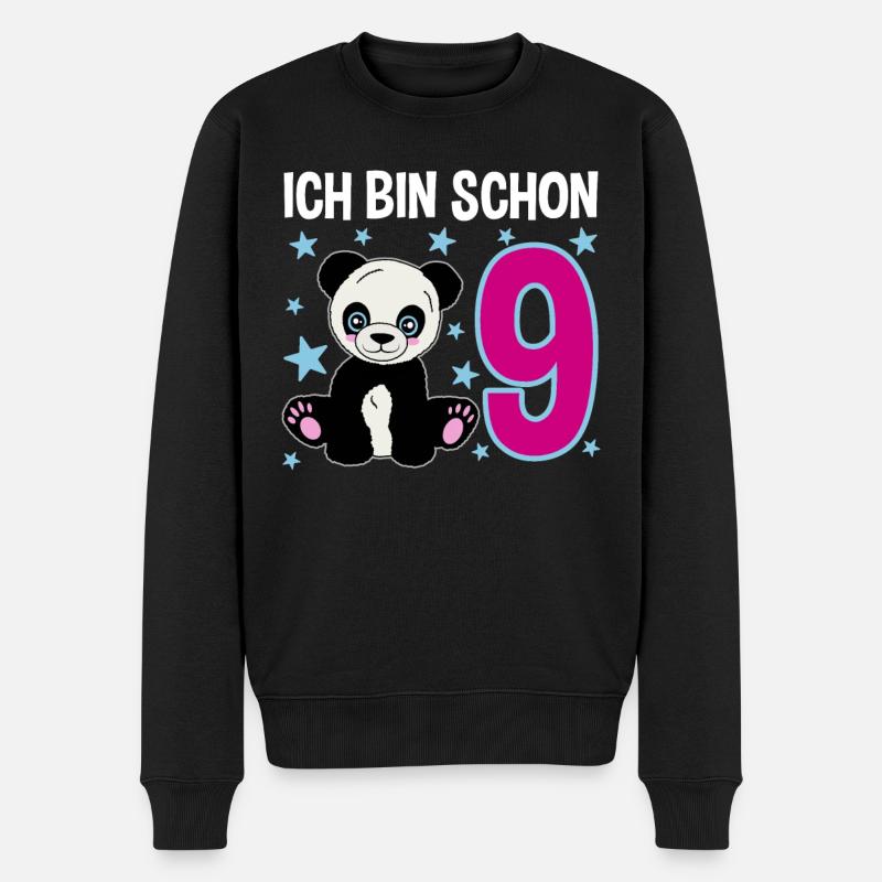 Neuf ans – Panda Groove - Pull Premium bio Homme - noir