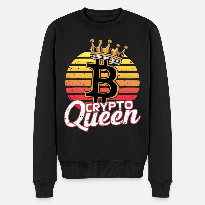 crypto queen Kryptowährung Coin - Männer Premium Bio Pullover - Schwarz