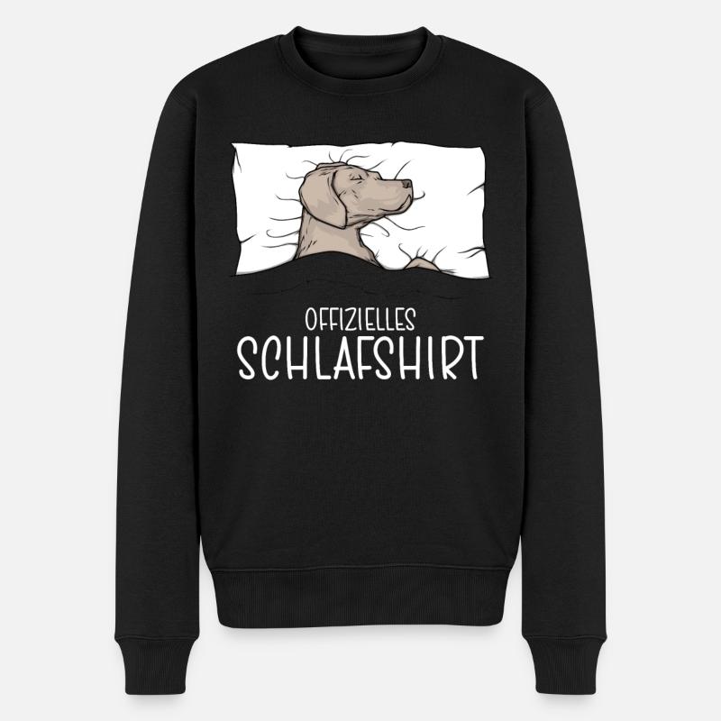 Offizielles Schlafshirt Weimaraner Schlafanzug - Männer Premium Bio Pullover - Schwarz
