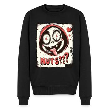 liebenswert, lustig, verrückt und durchgeknallt - Männer Premium Bio Pullover - Schwarz - Vorne - Nico (187cm)