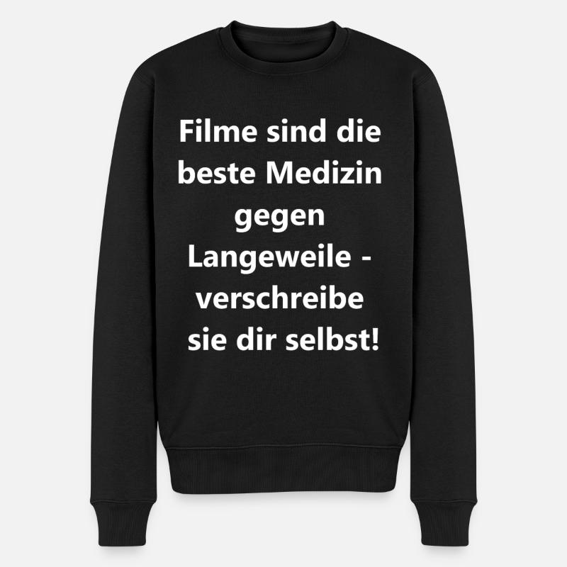 Movie Therapy - Männer Premium Bio Pullover - Schwarz