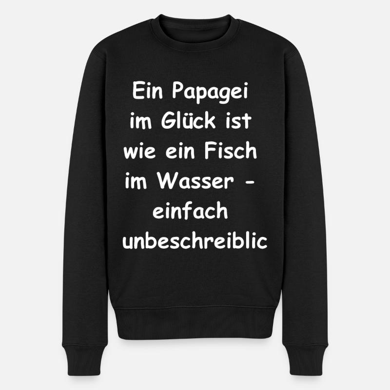 Glücks-Papagei-Geschenk - Männer Premium Bio Pullover - Schwarz