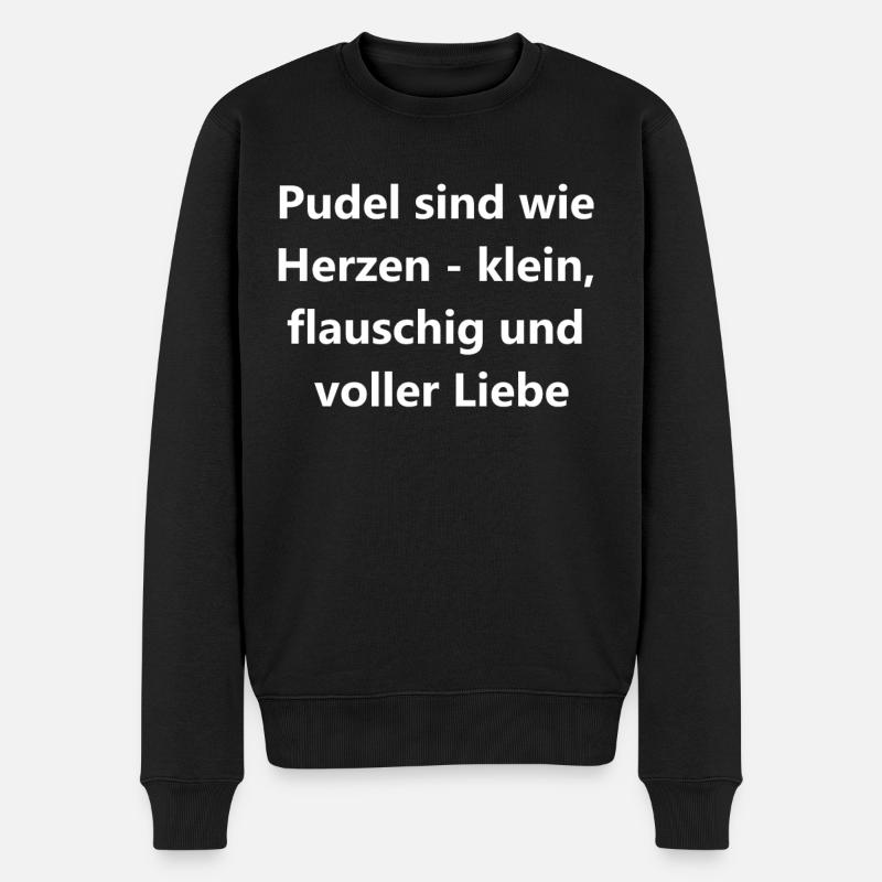 Cadeau personnalisé coeur caniche - Pull Premium bio Homme - noir