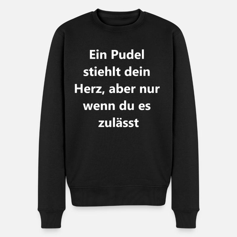 Cadeau coeur caniche mignon - Pull Premium bio Homme - noir